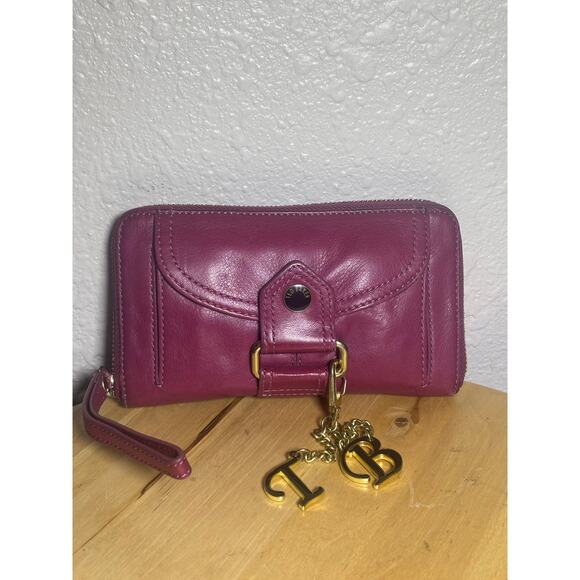 Ted Baker Burgundy Leather Zip Around Wallet - Picture 1 of 7